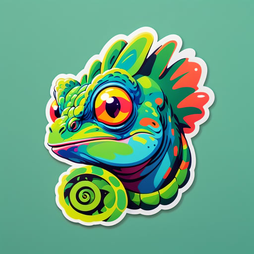 Baffled Chameleon Meme sticker