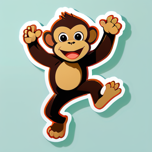 jumping monkey sticker