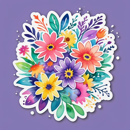 Floral Watercolor Splashes sticker