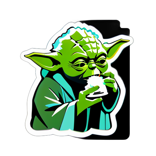 Yoda olfateando cocaína sticker