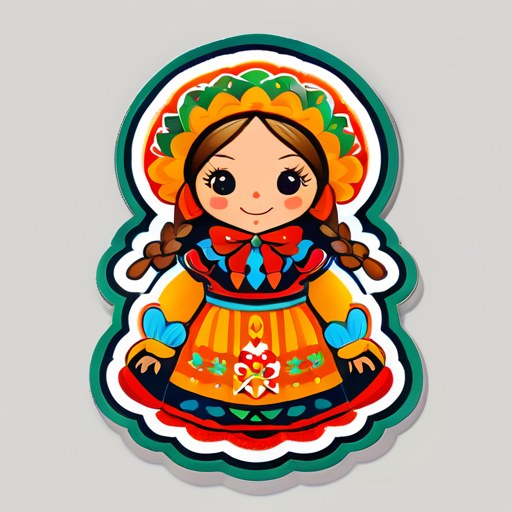 maslenitsa scarecrow braid sticker