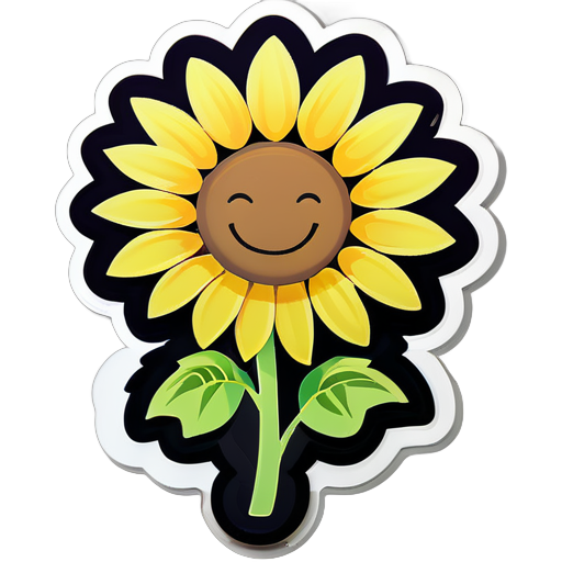 A cheerful sunflower in bloom sticker