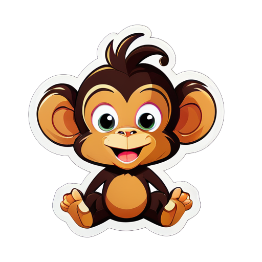 Mitali + Manda Maakad name sticker with funny monkey picture sticker