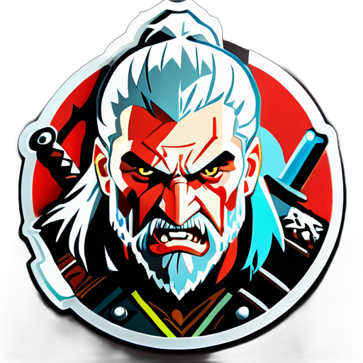 witcher 3 geralt angry ステッカー sticker