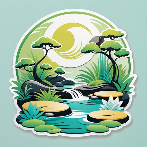 Khu vườn Zen yên bình sticker