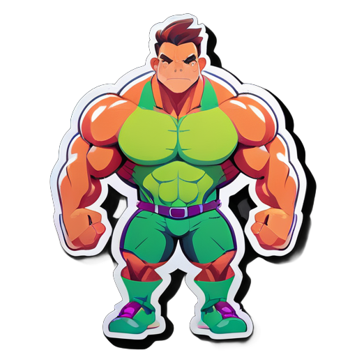 strong muscles Prediator character sticker sticker