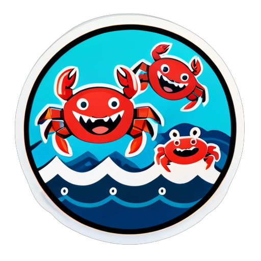 Commencez à rire aux éclats ! Exprimez votre joie à la Kamtchatka avec notre pack de stickers hilarants sur le thème des crabes ! sticker