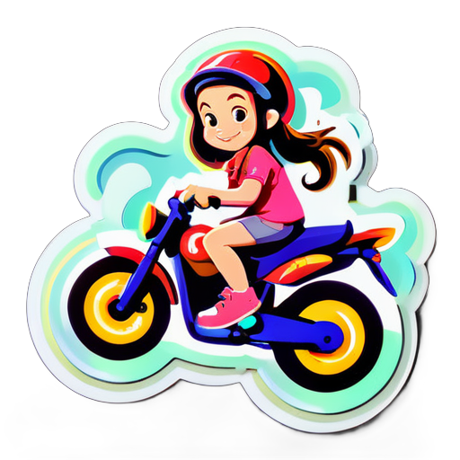 A girl ride monkey sticker