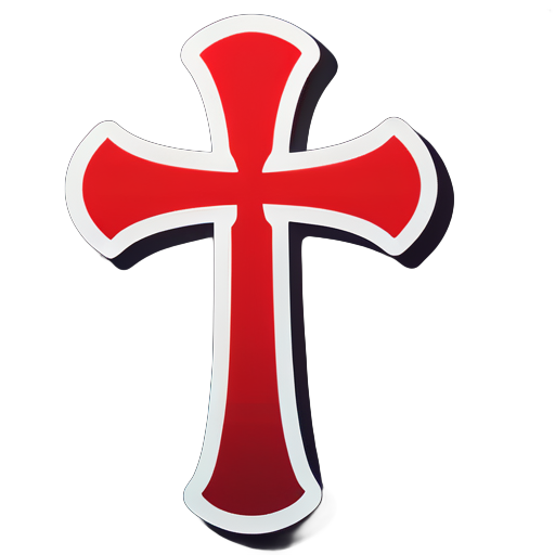 Cleaver cross in Red sticker