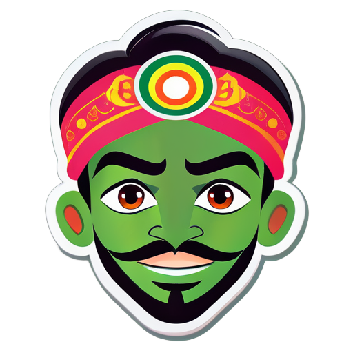 , un chico genial con cicatriz en un ojo con salwar kameez sticker