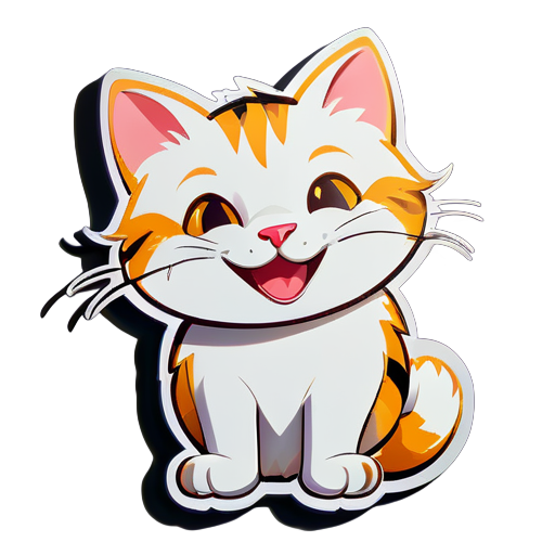 un chat heureux sticker