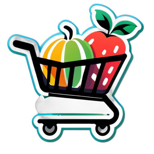 fruta de pomelo o carrinho de compras para o varejista online. Eu preciso fazer para a minha loja online, o nome da minha loja online é 'ShadGoct' sticker