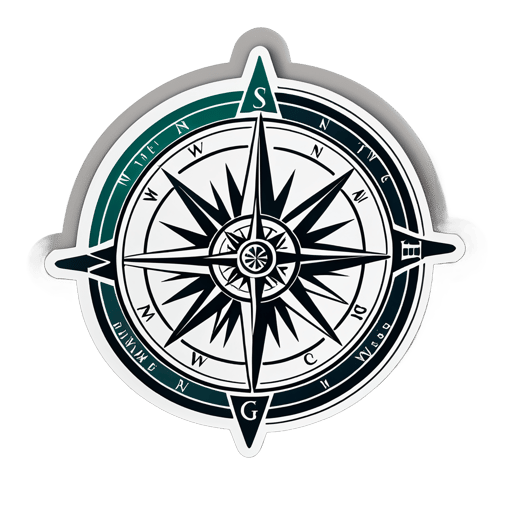 Wanderlust Compass Rose sticker