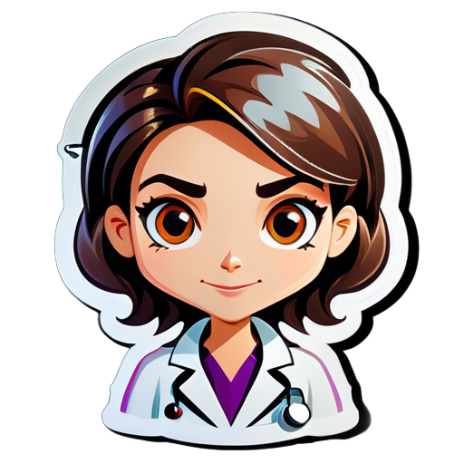 Cartoon female doctor sticker