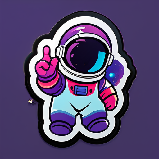 宇航员手持星系 sticker