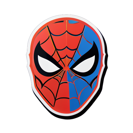 superman sticker with spiderman head sticker