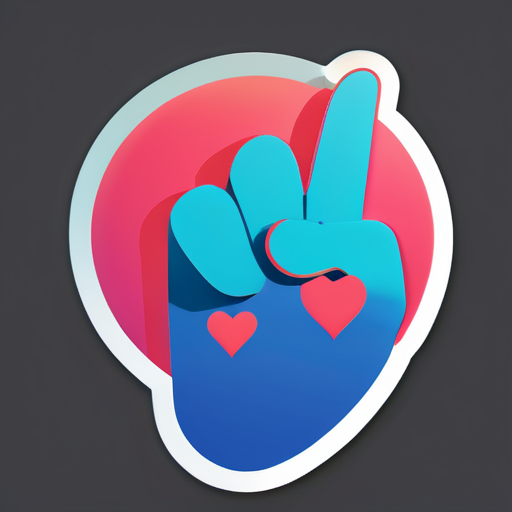 Heart gesture sticker