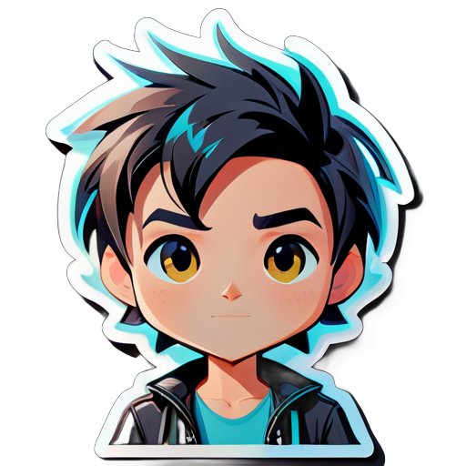 Stylish boy avatar sticker