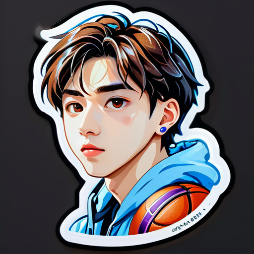 cai xukun,chơi bóng rổ sticker