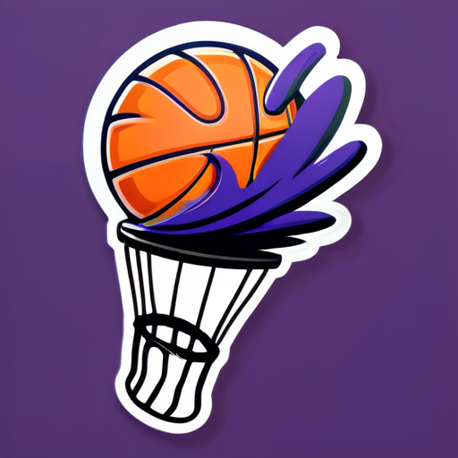 Jugando al baloncesto, realizando un mate espectacular sticker