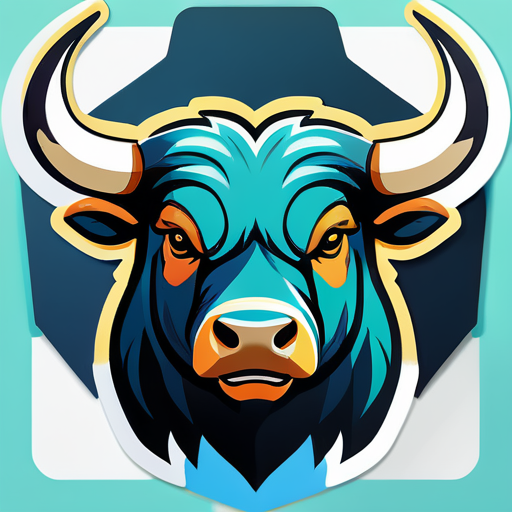 Wild Bull Poster sticker