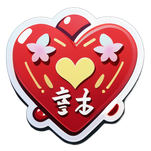 一個愛心裡面包含以下文字：澤澤和靚靚 sticker