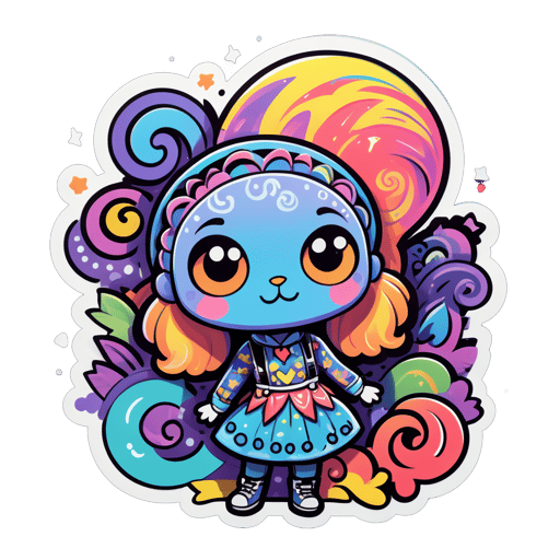 Art de gribouillage louche sticker