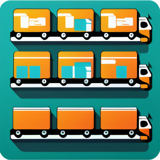 abstract graphical representation of cargo storage and planning sticker