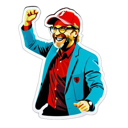 Jurgen Klopp dancing in a nightclub sticker