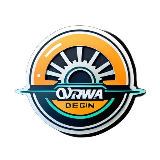 Logotipo com o nome orwa design engenharia sticker