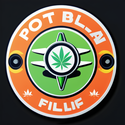 
a logo with an FPV pilot, below written pipe with a marijuana leaf in place of the i dot sticker