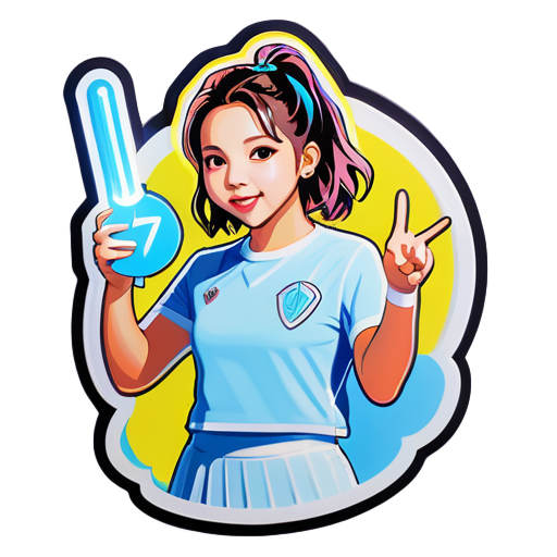 Twice Chaeyoung con su light stick sticker