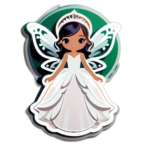 fada menina em vestido branco sticker