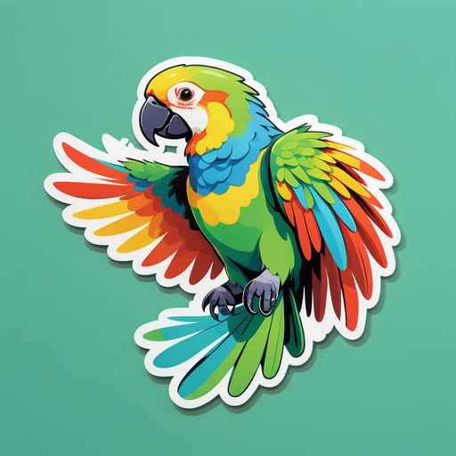 Perroquet volant sticker