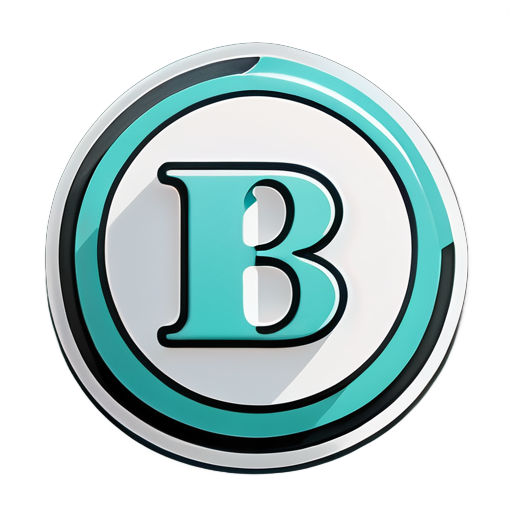 crear un logo llamado 'BLOG' en la fuente 'Bradley Hand ITC' y el color debe ser 'Turquesa' sticker