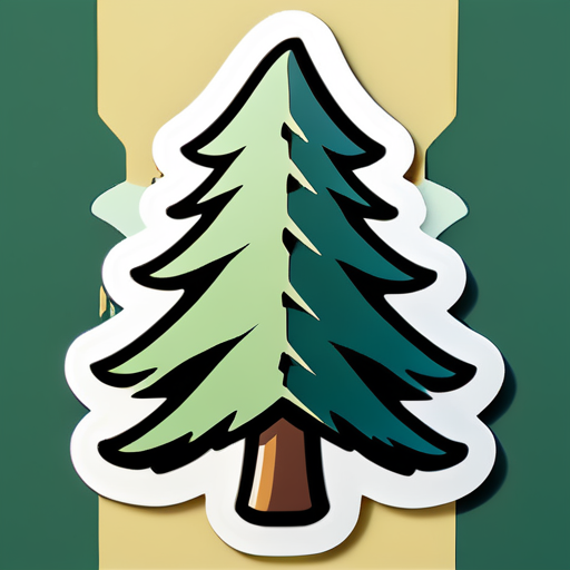 hiking, pine tree. sticker