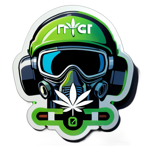 
a logo with an FPV pilot, below written pipe with a marijuana  sticker