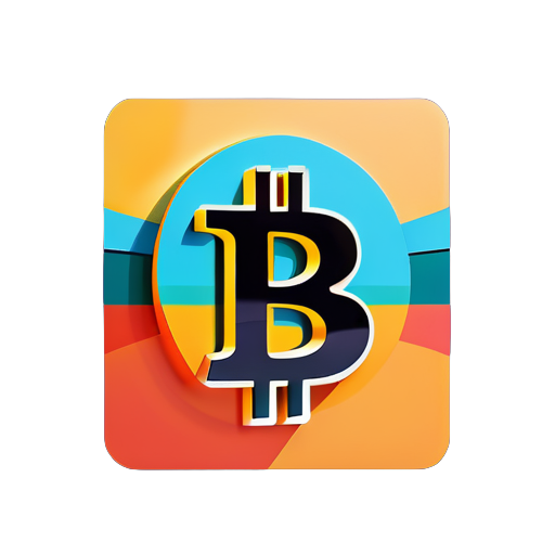 Un bitcoin en 3D sticker