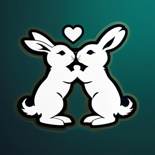 two rabbits making love
 sticker