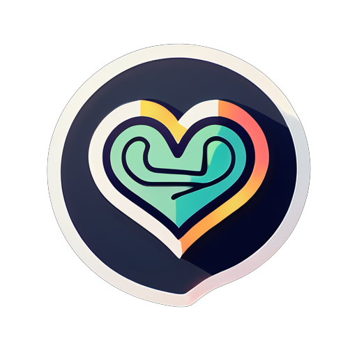 Heart, logo, artistic sense, simple lines, psychology, mental health, sticker