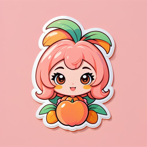 Pêssego fofo sticker