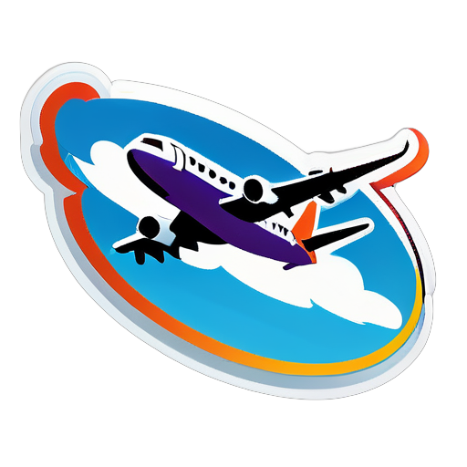 avião no céu sticker