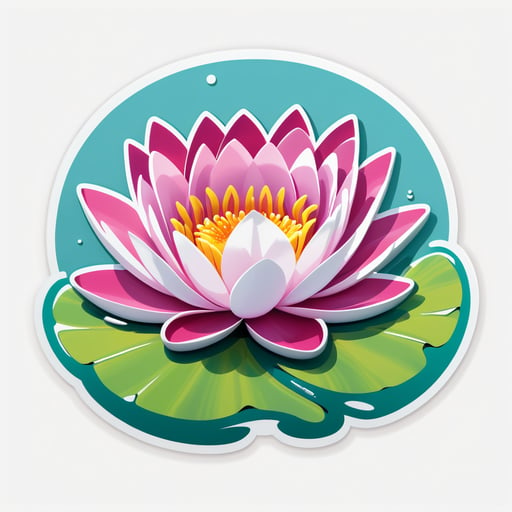 Whimsical Water Lily Wonder sticker