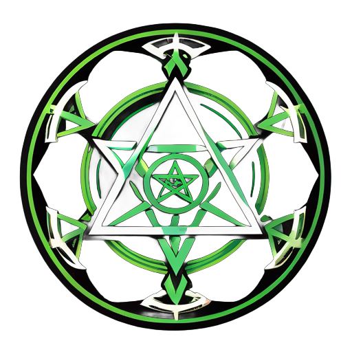 magic seal, Aleister Crowley's unicursal hexagram, Interwoven unicursal hexagram, spell, sacred, secret, green,not a hexagram  sticker