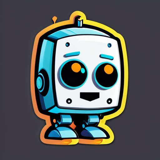 a funny robot, the robot has a face which is a screen sticker