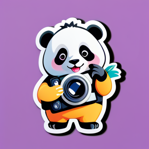 panda tourist with camera sticker