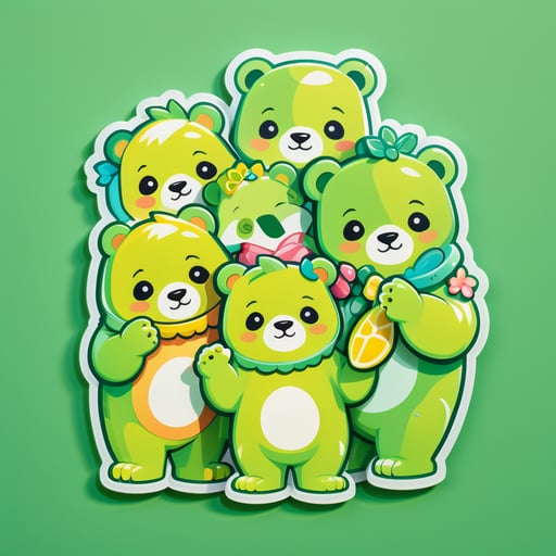 Chunky Lime Bears sticker