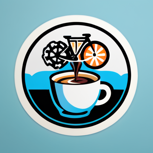 Gehirn, Espresso-Kaffee, Fahrrad sticker