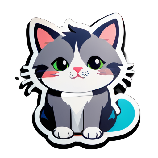 Create the cat image in group  sticker