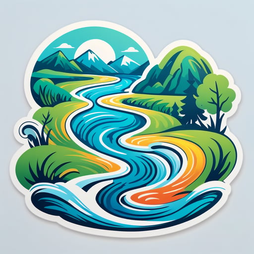 Rio sinuoso sticker